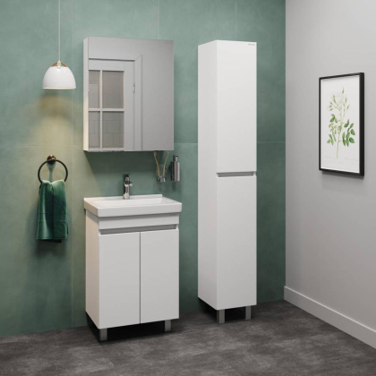 Тумба Onika Милтон Квадро 55 напольная, белая (ум.Визит 55)