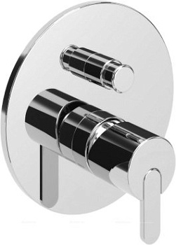 LEAF-VDIM3-D-L-01 Встраиваемый смеситель для ванны и душа с переключателем на 3 выхода, в комплекте с ручным душем, исполнение Хром LEAF-VDIM3-D-L-01 Встраиваемый смеситель для ванны и душа с переключателем на 3 выхода, в комплекте с ручным душем, исполнение Хром