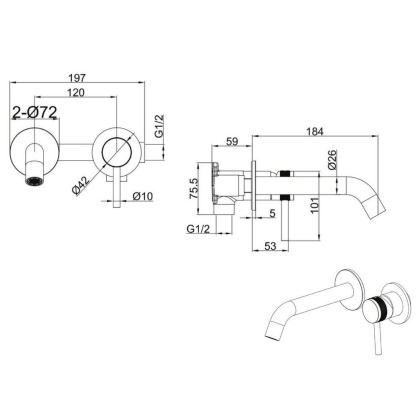 Смеситель для раковины Allen Brau Priority 5.31030-31 (с внутренней частью) черный матовый