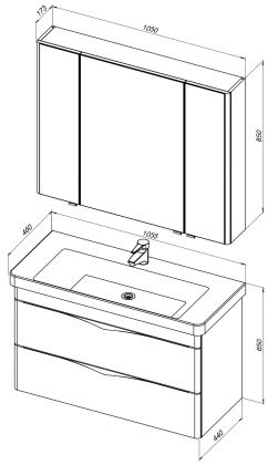 Зеркало-шкаф Aquanet Орлеан 105 белый