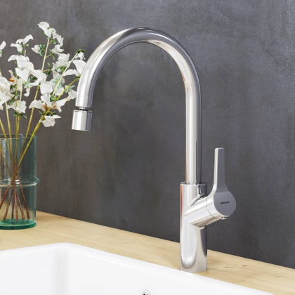 DX310722000 Eclipse, Смеситель Для кухни с двухрежимным регулируемым аэратором, Хром DX310722000 Eclipse, Смеситель Для кухни с двухрежимным регулируемым аэратором, Хром