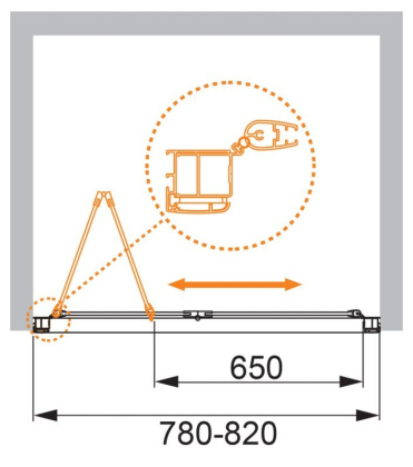 ANIMA-W-BS-90-C-Cr Душевая дверь