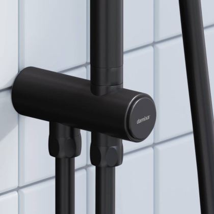 940000300 Merkur душ.система: верх.душ 310*200 мм, ручн.душ 3 ф-ции 130*250 мм, штанга 1050-1450, черная