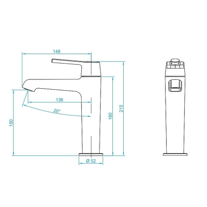 Смеситель для раковины RGW Shower Panels SP-301 511405301-01 Хром