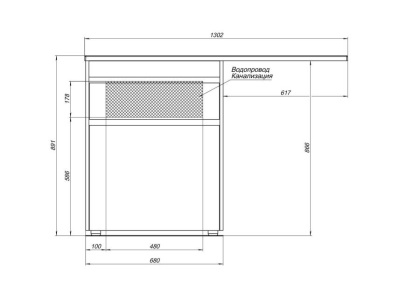 Тумба под раковину Aquanet Токио 68 белый (напольная, 1 ящик)
