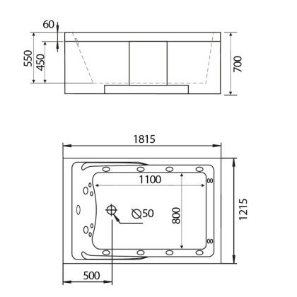 Акриловая ванна Gemy 181х121 G9061 B R