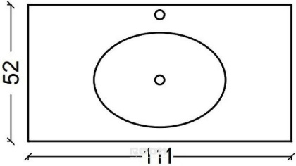 Столешница Solid Glass белая моноблок 111*52см