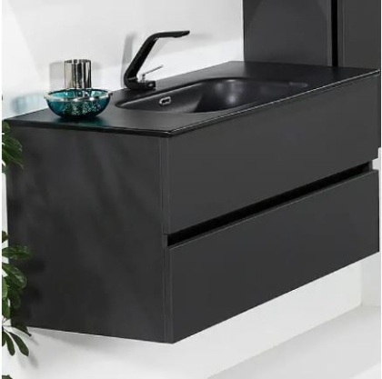 Тумба без раковины Vallessi 140*46cm АНТРАЦИТ мат 4 полки 837-140-A matt Boheme