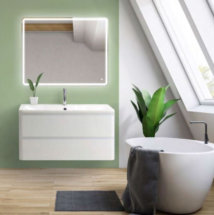 Тумба с раковиной подвесная BelBagno ALBANO 120 Bianco Lucido, раковина белая