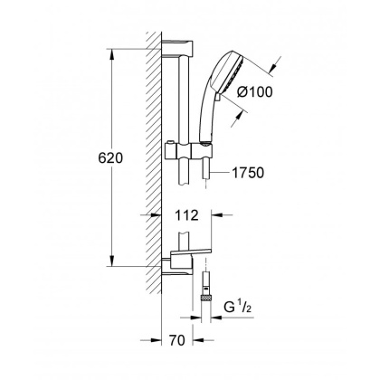 Душевой гарнитур Grohe Tempesta New Cosmopolitan 100 27928002 хром Душевой гарнитур Grohe Tempesta New Cosmopolitan 100 27928002 хром