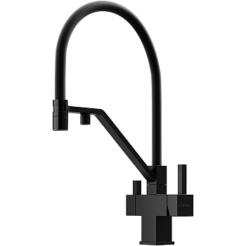 Смеситель для кухни SANCOS Loro c возможностью подключения фильтра для воды, цвет матовый черный, арт. SC4007MB