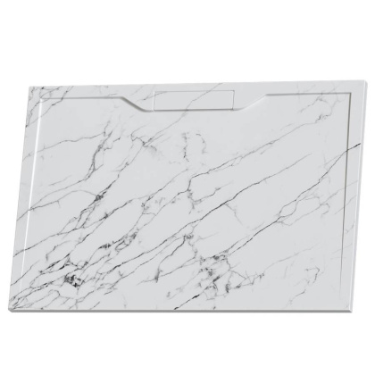 Душевой поддон прямоугольный RGW STE MW Белый мрамор  800x1200