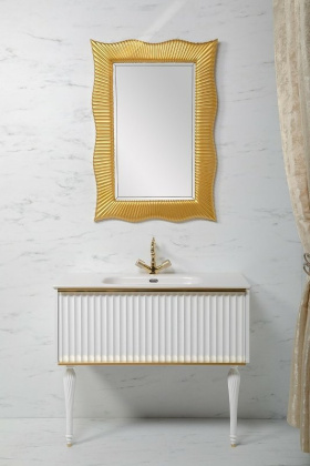 Тумба Canale 80 белая + Золото_Комплект 843-080-WG Boheme