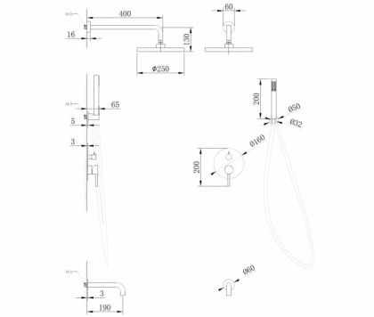 Душевая система ABBER Wasser Kreis AF8117 скрытого монтажа с изливом, хром Душевая система ABBER Wasser Kreis AF8117 скрытого монтажа с изливом, хром