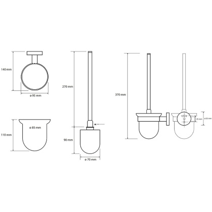 Ершик для унитаза Bemeta Brilo 161113017 Золото (стекло), щётка чëрная Ершик для унитаза Bemeta Brilo 161113017 Золото (стекло), щётка чëрная
