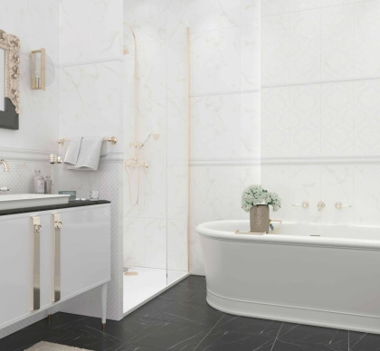Декор Athena White 01 25х60 Декор Athena White 01 25х60