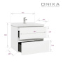Тумба Onika Эвада 70 подвесная, белая (ум. Миранда 70)
