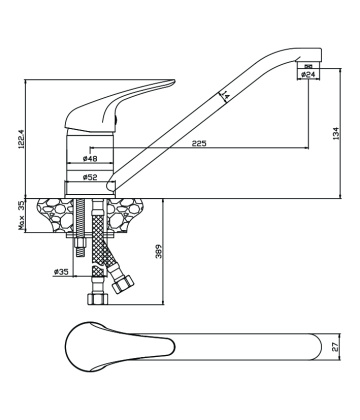 Смеситель д/кухни LEON, арт.04400LN