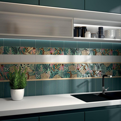 Декор HGD\A493\19056 Пальмейра флора 9,9см*20см*6,9мм (1уп/36шт/0,712м2) Ткань, шт