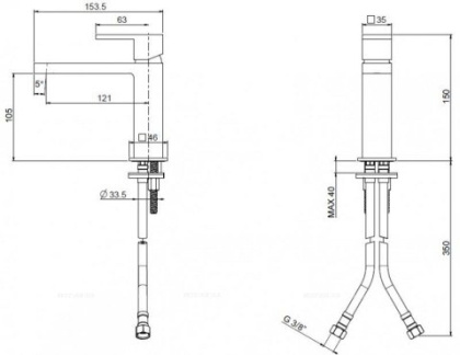 Смеситель для раковины однорычажный Cezares UNIKA-LSM1-01-W0