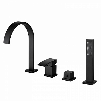 Смеситель ABBER Wasserfall AF8613B на борт ванны, черный матовый Смеситель ABBER Wasserfall AF8613B на борт ванны, черный матовый