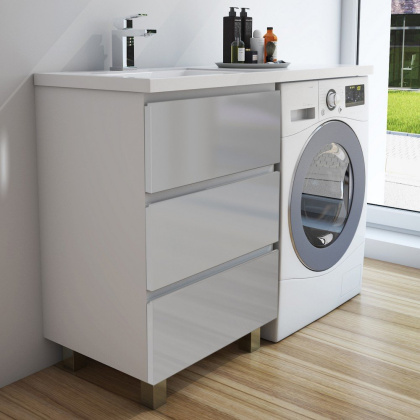 Тумба напольная ФР-00002269 Dallas Luxe под умывальник белая (ш-86см*в-64,8см*г-47,6см) 3 ящика, шт Тумба напольная ФР-00002269 Dallas Luxe под умывальник белая (ш-86см*в-64,8см*г-47,6см) 3 ящика, шт