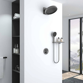 Душевой комплект Inspire VSFW-3I22MT3RGM встраиваемый, термостат, двухрежимный, вороненая сталь Душевой комплект Inspire VSFW-3I22MT3RGM встраиваемый, термостат, двухрежимный, вороненая сталь