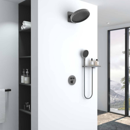 Душевой комплект Inspire VSFW-3I22MT3RGM встраиваемый, термостат, двухрежимный, вороненая сталь Душевой комплект Inspire VSFW-3I22MT3RGM встраиваемый, термостат, двухрежимный, вороненая сталь