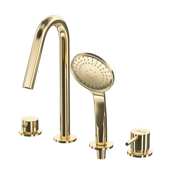 LEAF-BVDM4-L-SR Смеситель на борт ванны врезной, на 4 отверстия, исполнение Sunrise LEAF-BVDM4-L-SR Смеситель на борт ванны врезной, на 4 отверстия, исполнение Sunrise