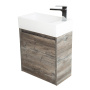 Тумба с раковиной подвесная BelBagno KRAFT MINI 50 Rovere Galifax Bianco правосторонняя, раковина белая
