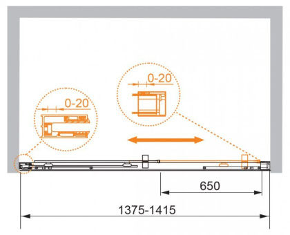 PREMIER-SOFT-W-BF-1-150-C-Cr-IV Душевая дверь