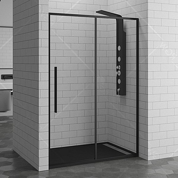 Душевая дверь в нишу RGW Stilvoll SV-12-B 140 профиль Черный стекло прозрачное