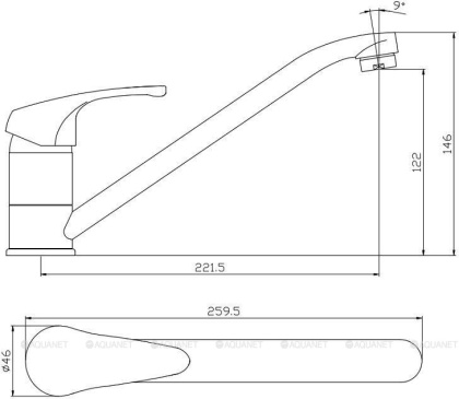 Смеситель для кухни Aquanet Practic AF100-40С