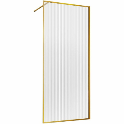 Душевая перегородка Walk-In VSW-1HP100FLBG, 1000*2000, брашированное золото, стекло рифленое