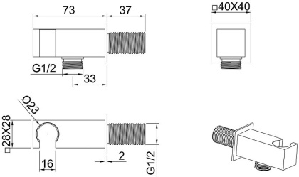 Шланговое подключение для душа Allen Brau Infinity 5.21017-00 хром