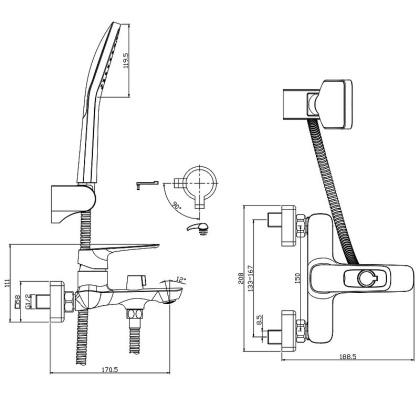 Смеситель Rossinka RS46-30 для ванны Смеситель Rossinka RS46-30 для ванны