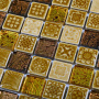 Мозаика стеклянная с камнем Morocco Gold (чип 8*23*23) 300*300(11шт-0.99м2), м2