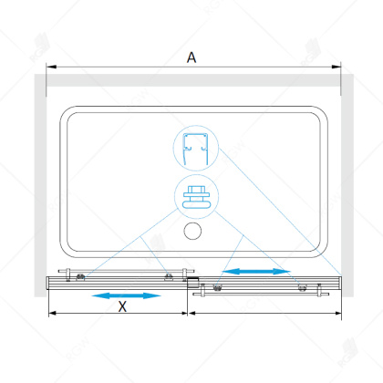 Душевая дверь RGW Tornado TO-10 200 01071020-21 профиль Хром стекло матовое-сатинат