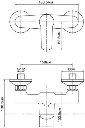 Смеситель для душа Aquanet Massima SD21127 Смеситель для душа Aquanet Massima SD21127