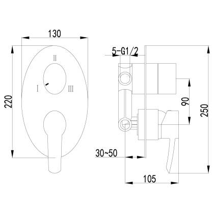 Смеситель Lemark Atlantiss LM3228C для ванны и душа, встраиваемый Смеситель Lemark Atlantiss LM3228C для ванны и душа, встраиваемый