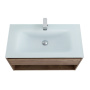 Тумба c раковиной подвесная с одним ящиком и одной открытой полкой BelBagno KRAFT 90 Rovere Nebrasca Nature, раковина белая