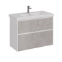 Тумба Lemark COMBI 100см под 1 раковину, подвесная/напольная, 2 ящика, цвет фасада: Бетон, цвет корпуса: Белый глянец Тумба Lemark COMBI 100см под 1 раковину, подвесная/напольная, 2 ящика, цвет фасада: Бетон, цвет корпуса: Белый глянец