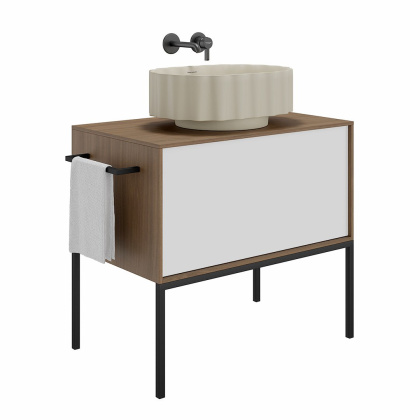 Ножка ATOLLO 80 высокая металлическая, черная матовая ATlg.80\MH