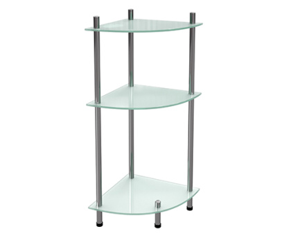 Напольная тройная полка угловая, 28х68,5х28 см, хром, K-4133