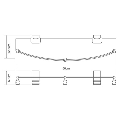 Leine K-5044WHITE (ранее К-5024WHITE) Полка стеклянная с бортиком Leine K-5044WHITE (ранее К-5024WHITE) Полка стеклянная с бортиком