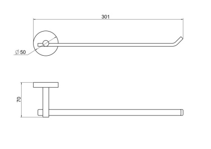 Полотенцедержатель AQUATEK, матовый черный AQ4619MB БЕТТА