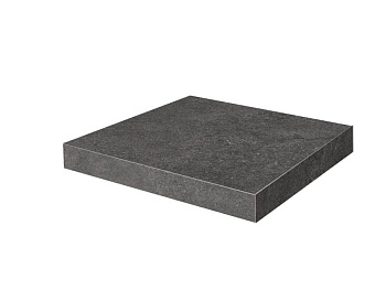 Ступень клееная угловая Портленд антрацит матовый обрезной 33x33x0,9
