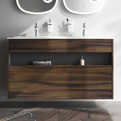 База под раковину универсальная с нишей и 1 ящиком, 70х120,8х49,2 см, коричневая, M8FFUX1201OF