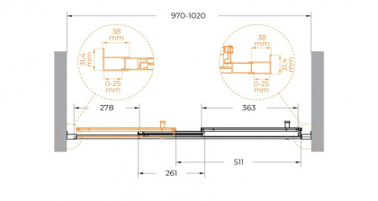 Душевая дверь в нишу CEZARES MOLVENO-BF-3