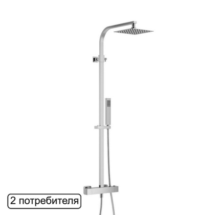 Термостатическая душевая система наружного монтажа EXCELLENT Rain Termo Square ARAC.SY.108CR (хром)